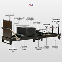 FOLDABLE OAK WOOD PILATE REFORMER BLACK (PRFB-1)