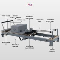 Aluminum Alloy Frame Foldable Pilates Reformer Grey (ALF-GR)
