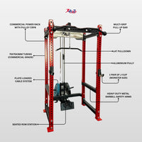 Commercial Power Rack with pulley CRP8 with 75x75x3mm Tubing