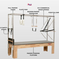 Oak Wood Pilates Cadillac Full Trapeze Table