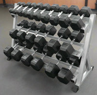 Hex Dumbbells with 3 levels Dumbbell Rack (300kg)