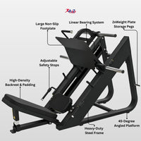 Leg Press Machine With 100Kg Black Bumper Plate Pack