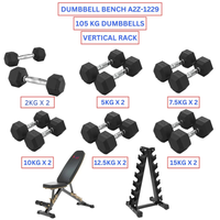 Hex Dumbbells with Vertical Dumbbell Rack and Dumbbell Bench A2Z-1229 (105kg)