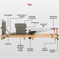 FOLDABLE OAK WOOD PILATE REFORMER (PRF-1)
