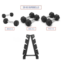 Hex Dumbbell Pack with Dumbbell Bench A2Z-1229 (50kg)
