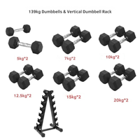 Hex Dumbbells with Vertical Dumbbell Rack ( 139KG )