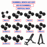 Hex Dumbbells with Vertical Dumbbell Rack and Dumbbell Bench A2Z-1217 (103kg)