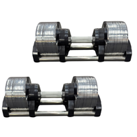 36KG Adjustable ELECTROPLATE DUMBBELL 1 KG Weight Increment (1 pair)