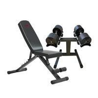 40KG Adjustable Dumbbell Pair (2.5KG Increments) + Stand & Weight Bench Combo