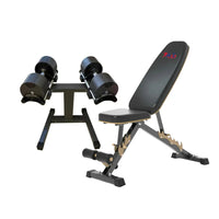 36Kg Adjustable with Stand & Bench (36Kg adjustable Dumbbell + Stand + Bench)