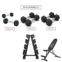Hex Dumbbell Pack with Dumbbell Bench A2Z-1229 (50kg)